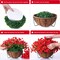 Artificial Faux Hanging Flowers Plants Baskets for Outdoors Outside Spring Decoration, Fake Silk Red Morning Glory UV Resistant Look Real for Front Door Porch Patio Balcony Yard Garden Home